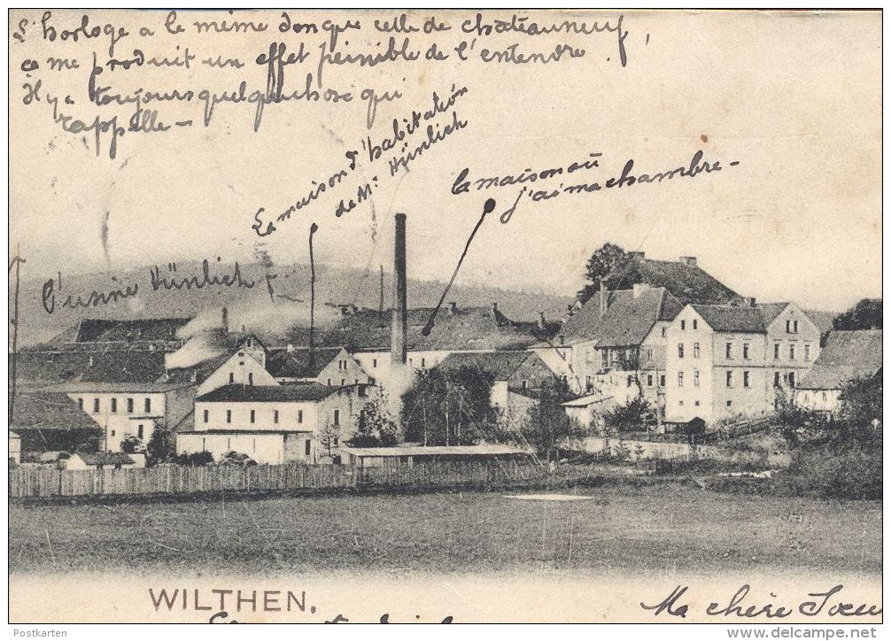 ALTE POSTKARTE WILTHEN IN SACHSEN GESAMTANSICHT FABRIK HÜNLICH Ansichtskarte Postcard Cpa AK - Wilthen