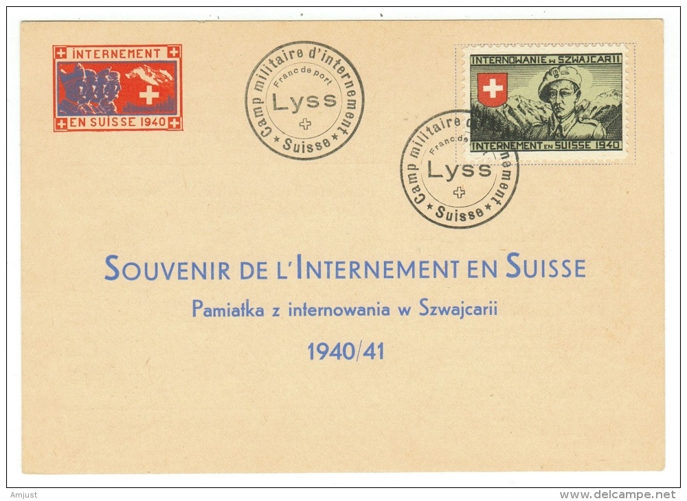 Suisse /Schweiz/Svizzera/Switzerland/ Poste Militaire /Souvenir De L'internement En Suisse - Documents