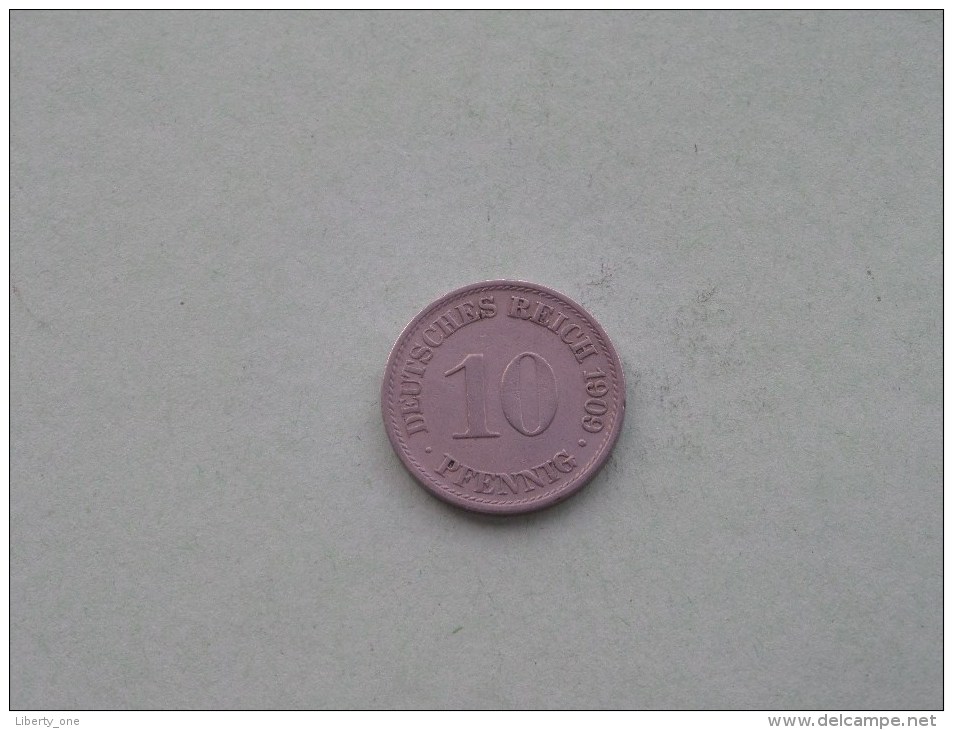 1909 A - 10 PFENNIG / KM 12 ( For Grade , Please See Photo ) ! - 10 Pfennig