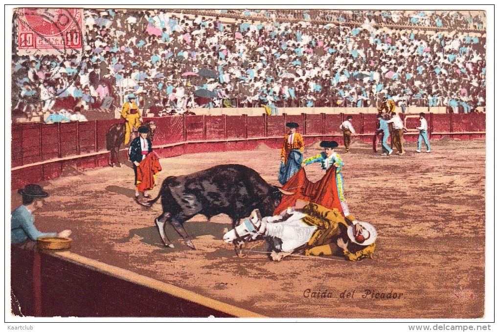 'Caida Del Picador' - Tolosa (Guipuzcoa) - 1909 - Espana - Stierkampf