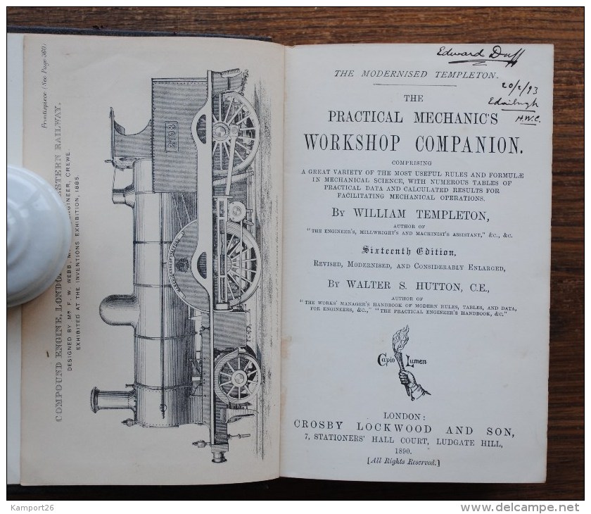 1891 The Practical Mechanic's Workshop Companion ILLUSTRATED W. Templeton Energy FORCES Steam Engines BOILERS - Scienze