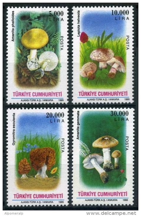 TURKEY 1995 (**) - Mi. 3063-66, Mushrooms (2nd/2 Issue) - Nuevos