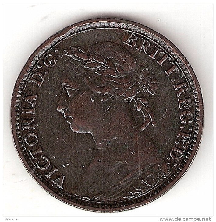 Great Britain 1 Farthing  1886  Km 753   Vf+ Catalog Val 23$ - B. 1 Farthing