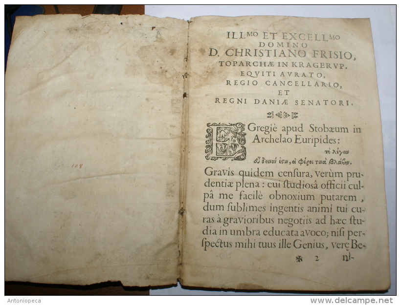 ITALIA 1639 - "JOANNIS RHODII DE ACIA DISSERTATIO AD CORNELII CELSI MENTEM " - Livres Anciens