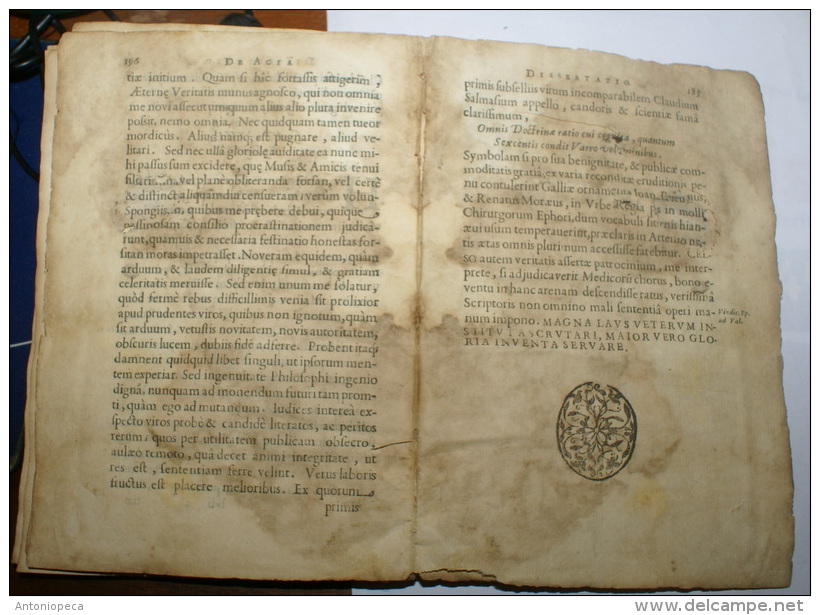 ITALIA 1639 - "JOANNIS RHODII DE ACIA DISSERTATIO AD CORNELII CELSI MENTEM "