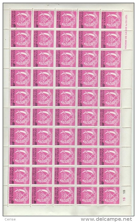 R.D.C. N° 693/707 Type Armoiries, Bloc De 50 Timbres - Neufs