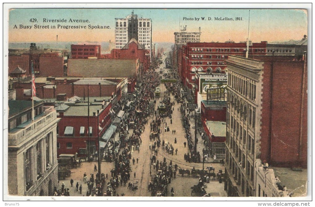 Riverside Avenue, A Busy Street In Progressive Spokane - Spokane