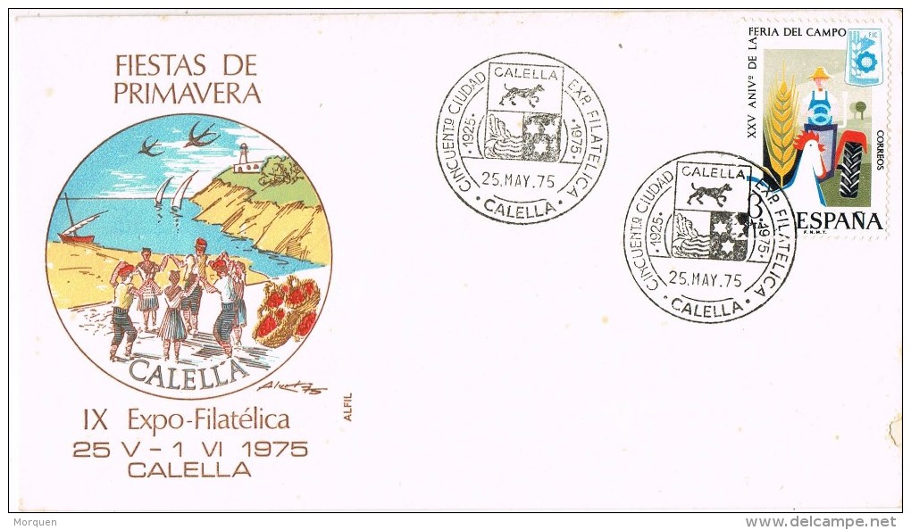 13402. Carta Exposicion CALELLA (Barcelona) 1975, Sardana, Fiestas De Primavera - Cartas & Documentos