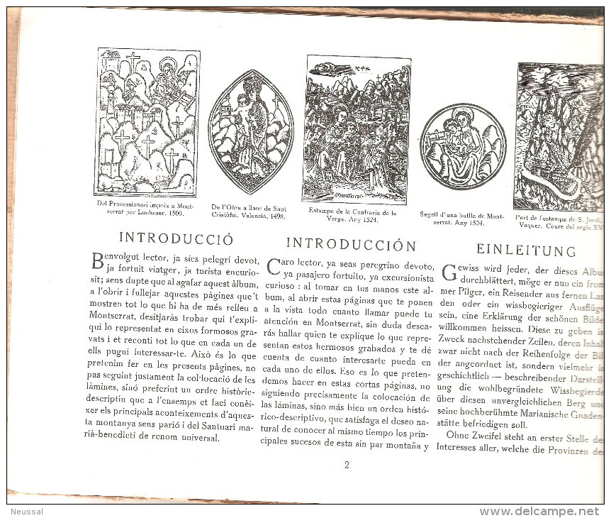 Libro  Historico De Montserrat Escrito En 6 Idiomas. 130 Pag. Impresor Oliva De Vilanova (barcelona) - Histoire Et Art