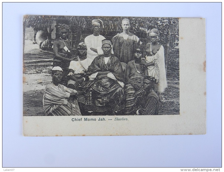 Carte Postale Ancienne : SIERRA LEONE : Chief Momo Jah , Sherbro , Stamp - Sierra Leone