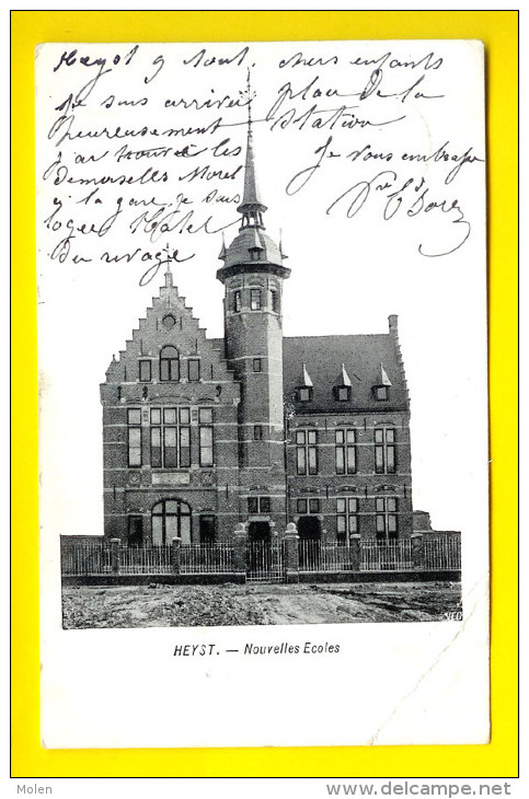 NOUVELLES ECOLES 1904 : HEYST KNOKKE HEIST - SCHOOL ECOLE - ARCHITECTURE BELLE EPOQUE         V80 - Heist