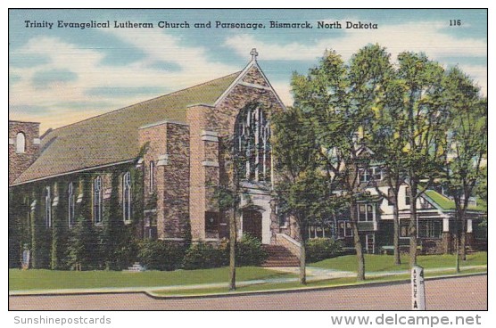 North Dakota Bismarck Trinity Evangelical Lutheran Church And Parsonage - Bismark