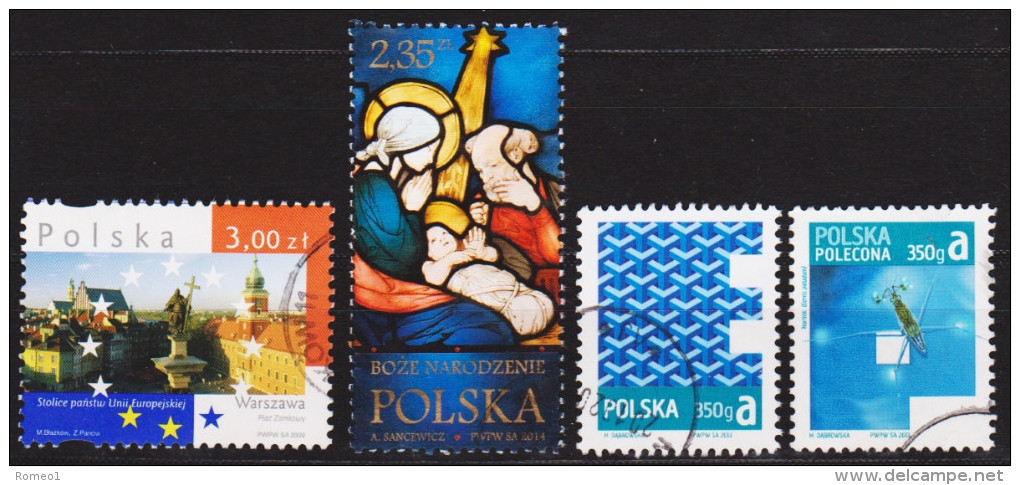 2009-2014: Polen Mi.Nr. 4453,4595,4629 + 4744 Gest. (d237) / Pologne Mi.No.4453,4595,4629 + 4744 Obl. - Gebraucht