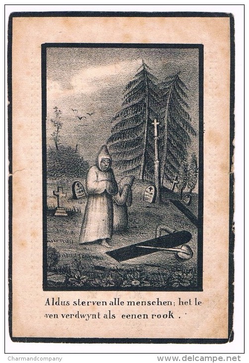 Bid Voor De Ziel, Maria-Coleta D'HAENS (A.F. De Jonghe), Belcele / St. Nicolaes 1839 (69 Jaren) - 2 Scans - Images Religieuses