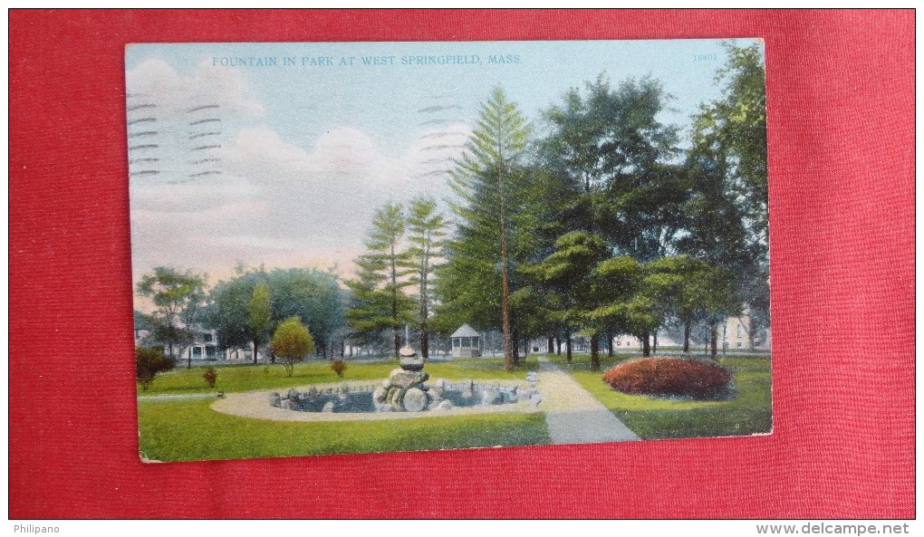 Massachusetts>  West Springfield   Fountain In Park --1867 - Springfield