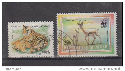 Azerbaidjan  YV  247 O 1996 Tigre; Niger YV 1166 O 1998 Antilope - Oblitérés