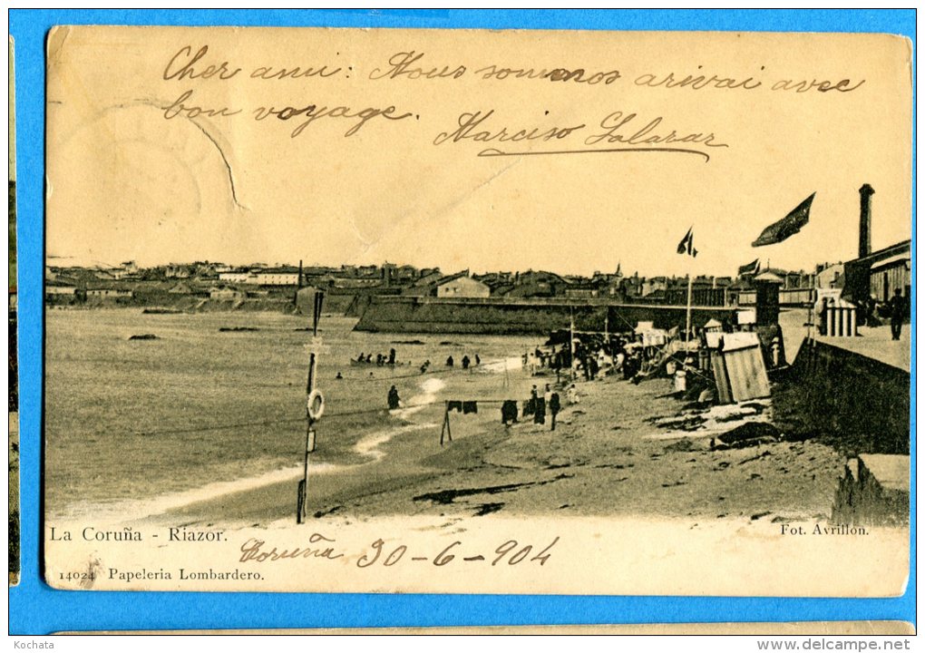 Madd009, La Coruna, Riazor, Précurseur, Circulée 1904 Vers Paris - La Coruña