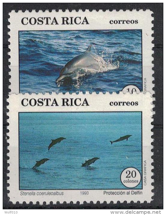 Costa Rica. Dolphins. 1993. MNH Set. SCV = 7.00 - Dolphins