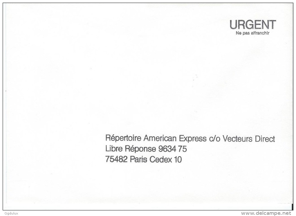American Express - Cartes/Enveloppes Réponse T