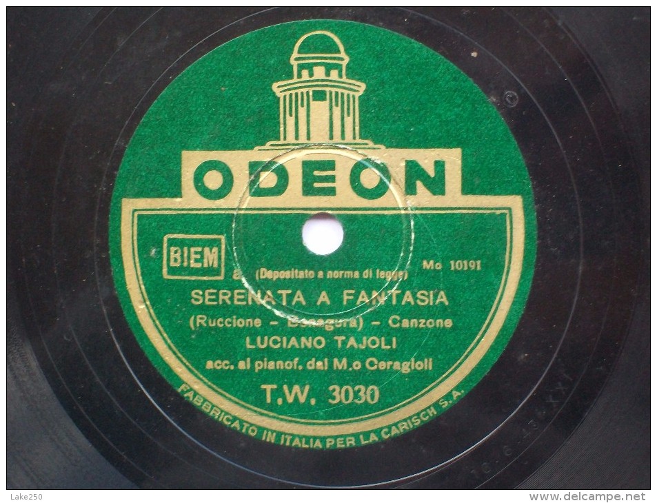 ODEON  -  SERANATA A FANTASIA / BRUNA  Luciano Tajoli - 78 Rpm - Schellackplatten