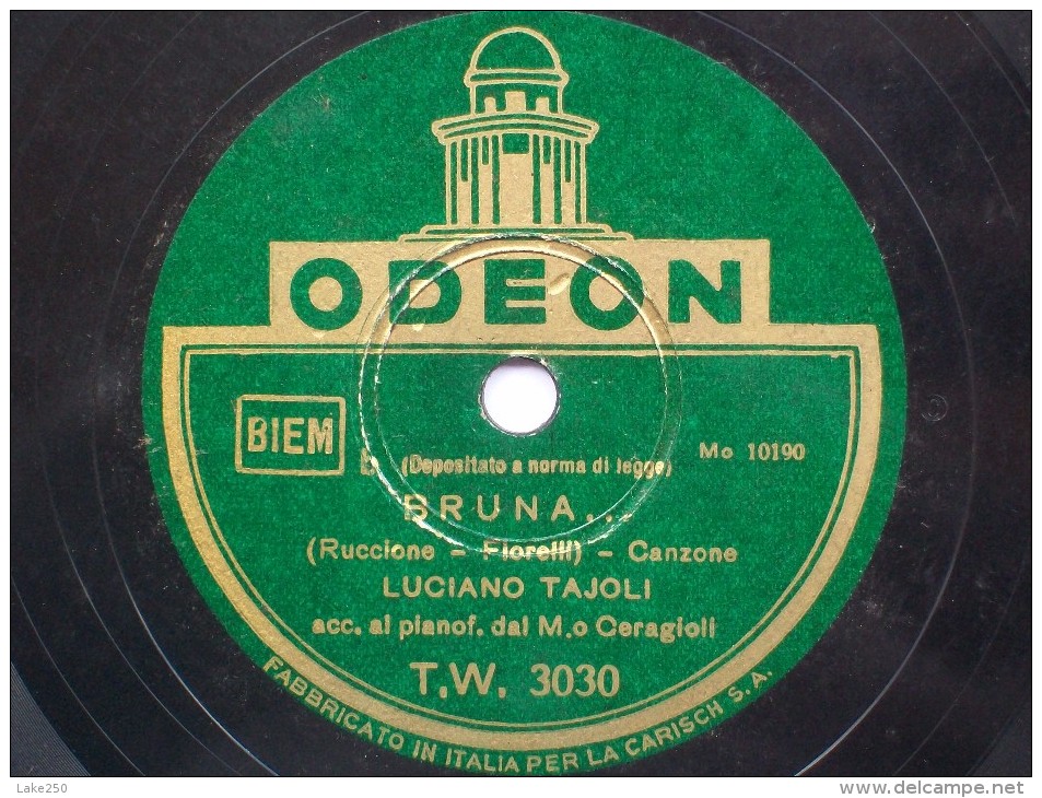 ODEON  -  SERANATA A FANTASIA / BRUNA  Luciano Tajoli - 78 Rpm - Schellackplatten