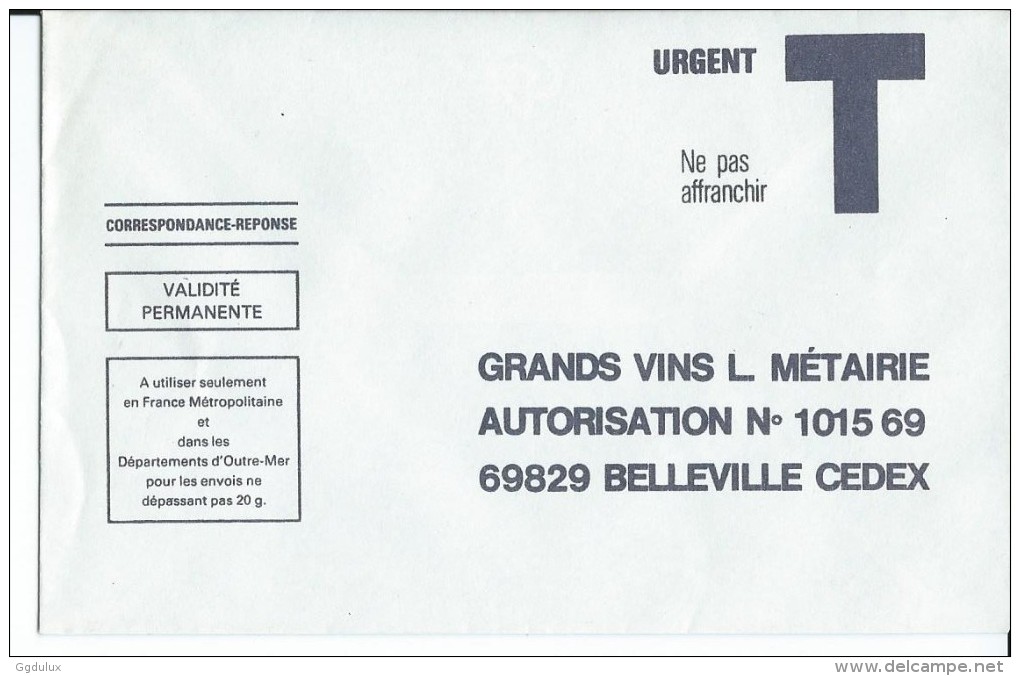 Grand Vins - Cartes/Enveloppes Réponse T