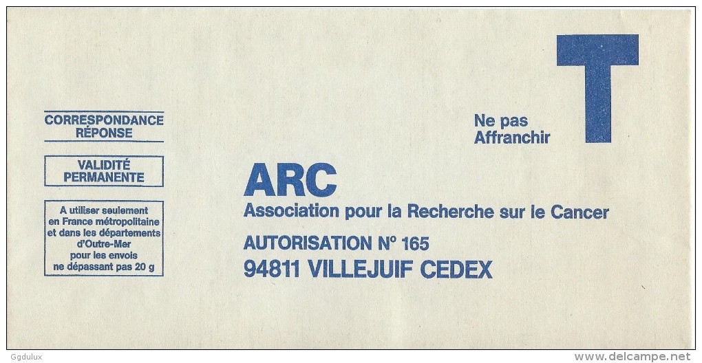 ARC Association De Recherche Contre Le Cancer - Cartes/Enveloppes Réponse T