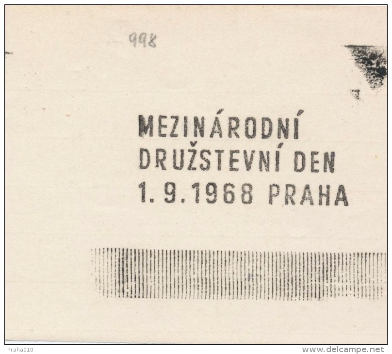 J2394 - Czechoslovakia (1945-79) Control Imprint Stamp Machine (R!): International Cooperative Day, 1.9.1968 Prague - Proeven & Herdrukken