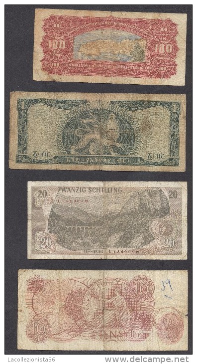 6902-LOTTO DI N°. 4 BANCONOTE-JUGOSLAVIA-ETIOPIA-AUSTRIA-GRAN BRETAGNA - Alla Rinfusa - Banconote