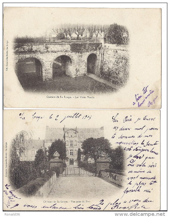 6 Cp 28 LA LOUPE Souvenir ( éventail ) Gare Rue Place école Arbre Le Chateau Parc église    ( 3 Cp Type Pionnière 1900 ) - La Loupe