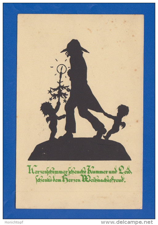 Scherenschnitt; Kerzenschimmer Schenkt Kummer Und Leid; 1930 Boldt Kaiser Karte - Scherenschnitt - Silhouette