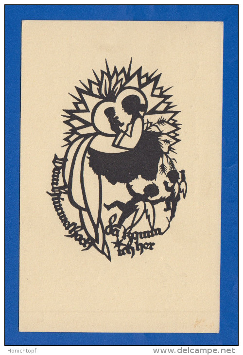 Scherenschnitt; A. M. Schwindt; 1934 Stempel Hamm - Silhouettes