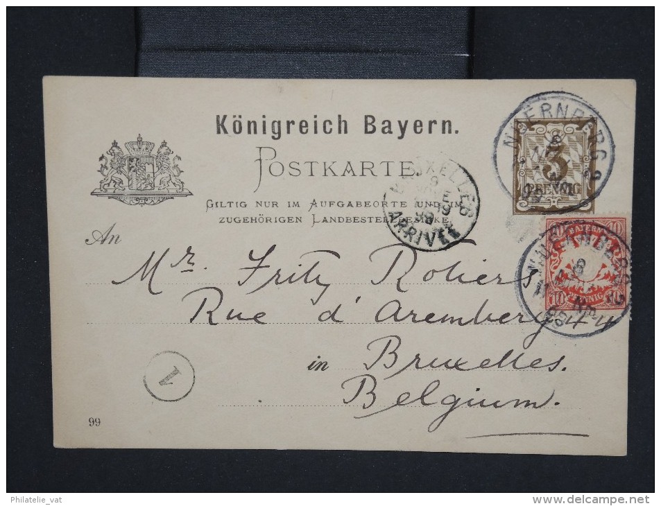 ALLEMAGNE-Entier Postal De Nuernberg Pour La Belgique En 1899 à Voir P6725 - Andere & Zonder Classificatie