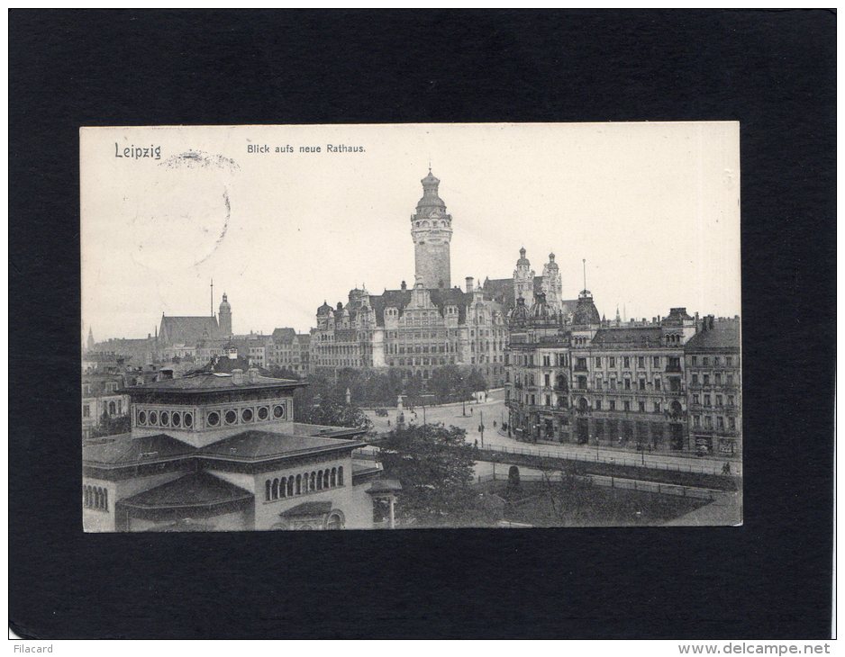 54712    Germania,  Leipzig,  Blick Aufs Neue Rathaus,  VG  1907 - Leipzig