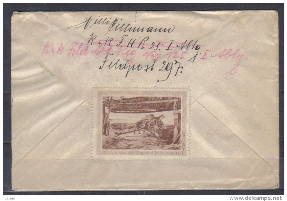 Field Post Cover With Special Label K.u.K. Feldhaubitz Regiment , Posted Cca 1916 To Znaim Quality See Scan - ...-1918 Préphilatélie