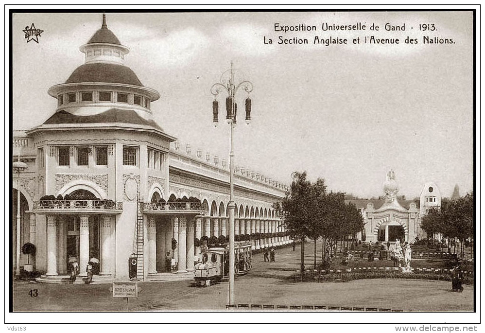 GENT 1913 Exposition Universelle Petit Train Kleine Trein Section Anglaise & Avenue Des Nations Anime - Gent