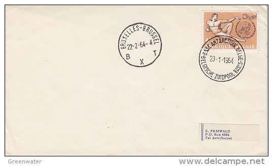 Belgium 1964 Belgian SoutPole Base Ca 23.1.1964, Cover Send To Tel Aviv Israel Ca Bruxelles 22.2.64 (F3687) - Onderzoeksstations