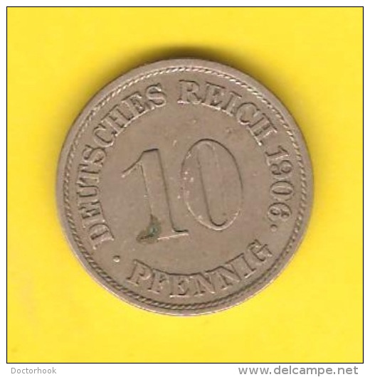 GERMANY   10 PFENNIG  1906 J  (KM # 12) - 10 Pfennig