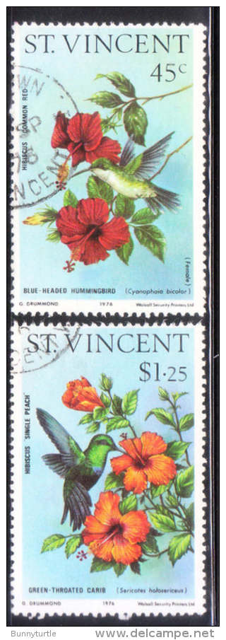 St. Vincent 1976 Hummingbird Bird Birds 2v Used - St.Vincent (...-1979)