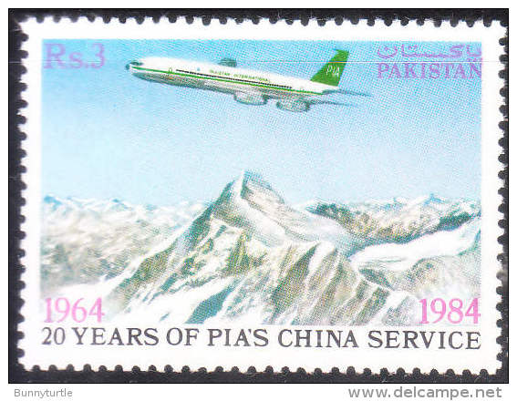 Pakistan 1984 International Airway China Service 20th Anniversary Airplane Mint Hinged - Pakistan