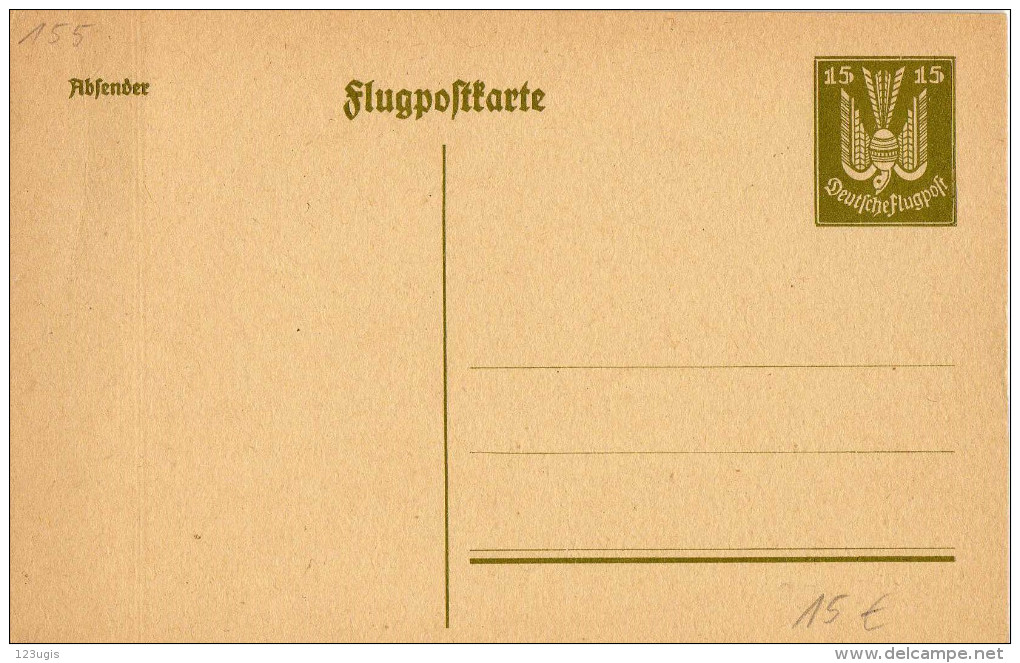 Deutsches Reich, Ganzsache 1924 Mi P 155 *, Flugpostkarte [220615KI] - Briefkaarten