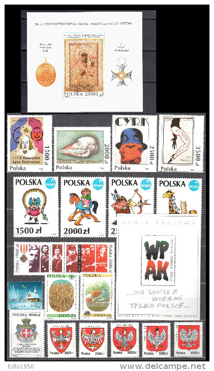 Poland 1992 - Complete Year Set - MNH (**) - Ganze Jahrgänge