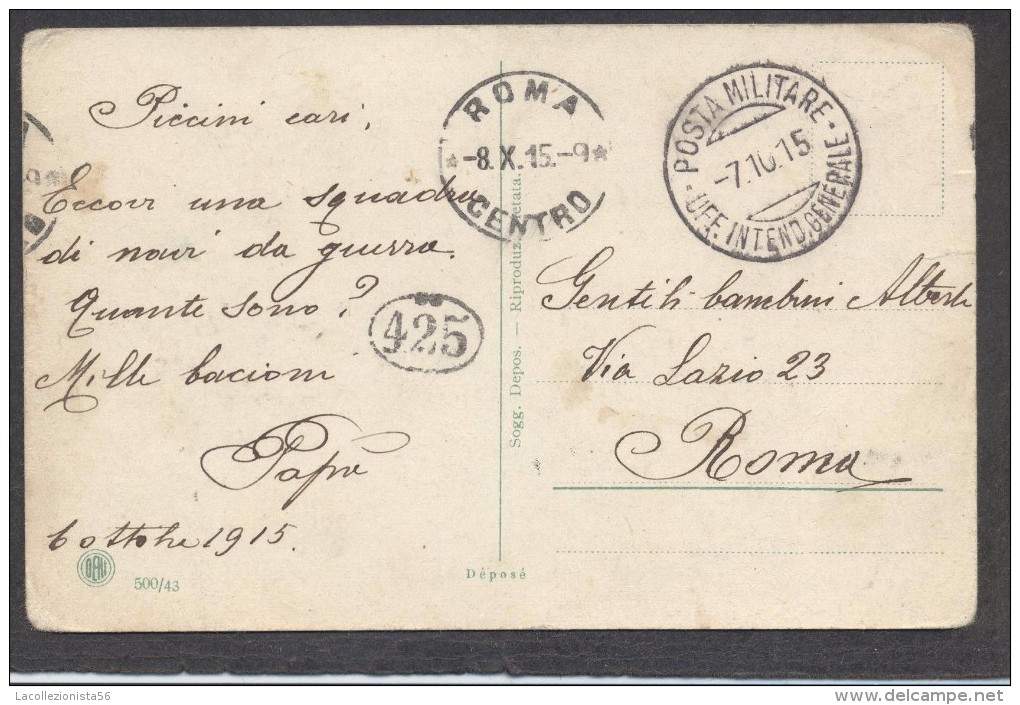 6909-POSTA MILITARE-UFF. INTEND. GENERALE-1915 - Storia Postale