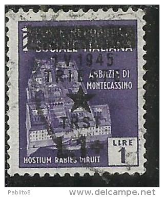 OCCUPAZIONE JUGOSLAVIA IUGOSLAVIA DI TRIESTE 1945 SOPRASTAMPATO D´ITALIA ITALY 1 LIRA SU LIRE 1 USATO USED - Occ. Yougoslave: Trieste
