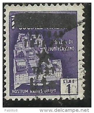 OCCUPAZIONE JUGOSLAVIA IUGOSLAVIA DI TRIESTE 1945 SOPRASTAMPATO D´ITALIA ITALY 1 LIRA SU LIRE 1 USATO USED - Occ. Yougoslave: Trieste