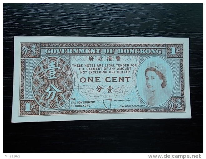 Billet De Banque - HongKong - One Cent -UNC - Hongkong