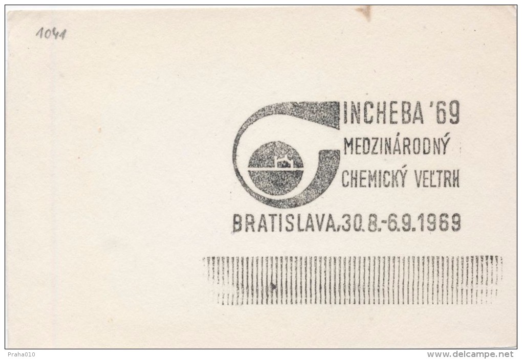 J2453 - Czechoslovakia (1945-79) Control Imprint Stamp Machine (R!): INCHEBA ´69 International Chemical Fair Bratislava - Essais & Réimpressions
