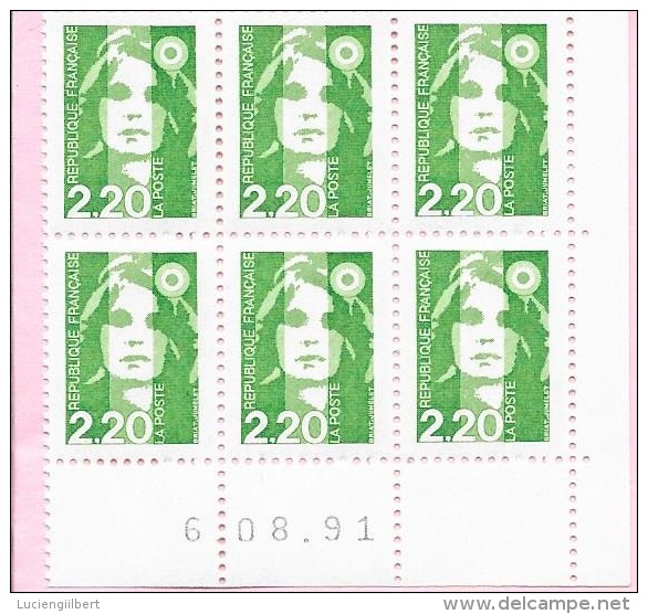 TIMBRE N°  2714  -  COINS DATES 6 08 91    -  2,20 MARIANNE DU BICENTENAIRE  -  NEUF  -  1991 - 1990-1999