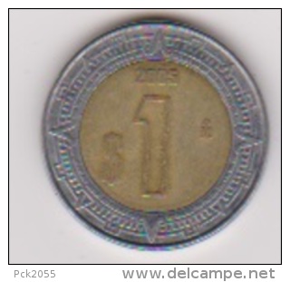 Mexiko 1 Peso 2005 C/Al-N-Bro Staatswappen,Rs.Wertangabe Schön Nr.177 - Messico