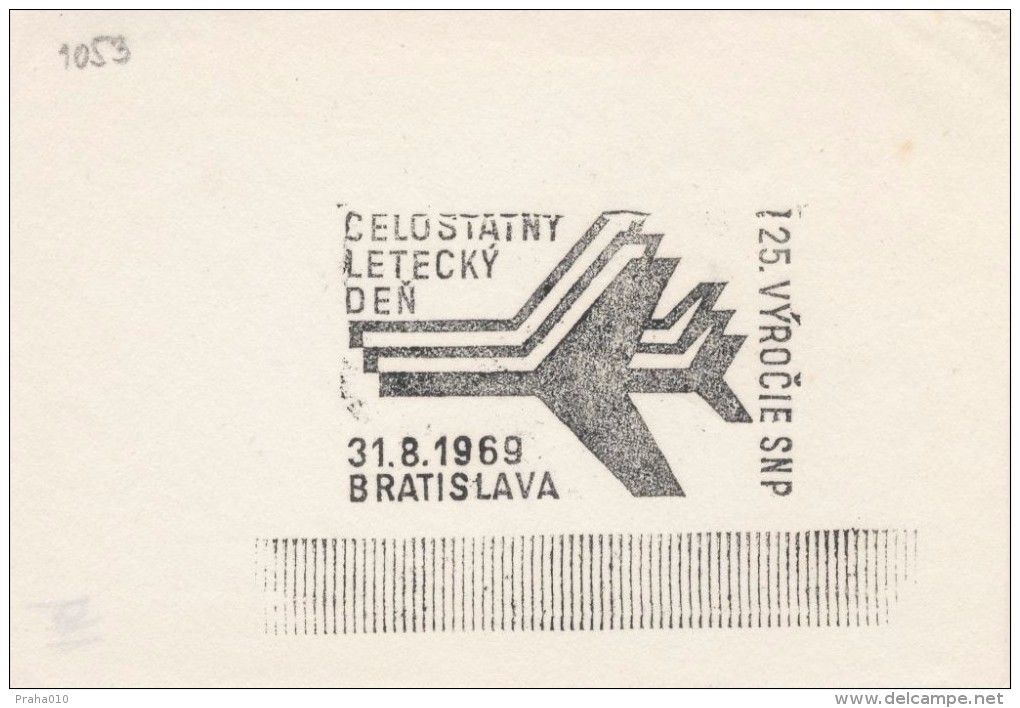 J2473 - Czechoslovakia (1945-79) Control Imprint Stamp Machine (R!): Nationwide Airshow; 25th Anniversary Of The Slovak - Proeven & Herdrukken
